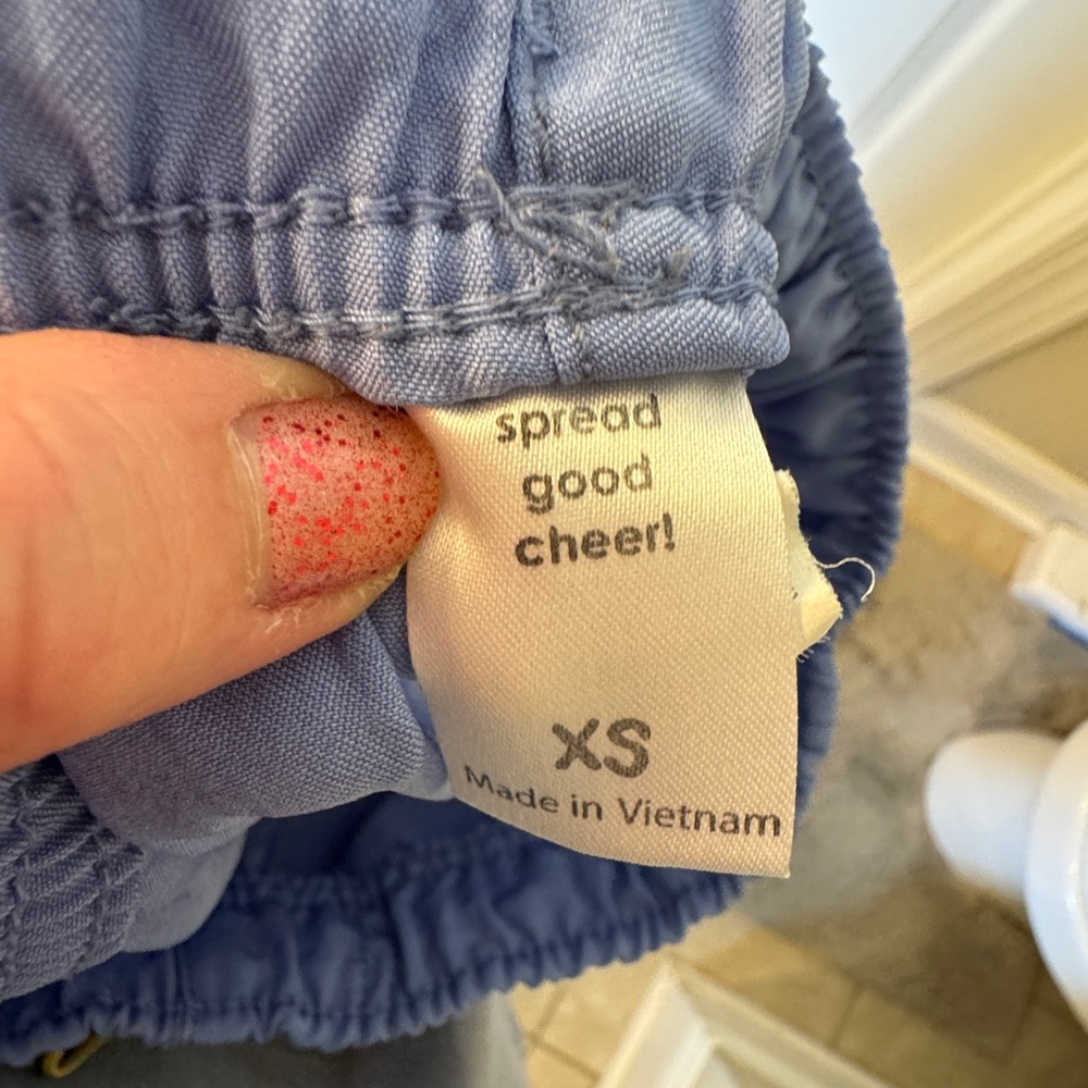 Spread Good Cheer Scrub Pants Light Blue Womens Size XS - Picture 6 of 7